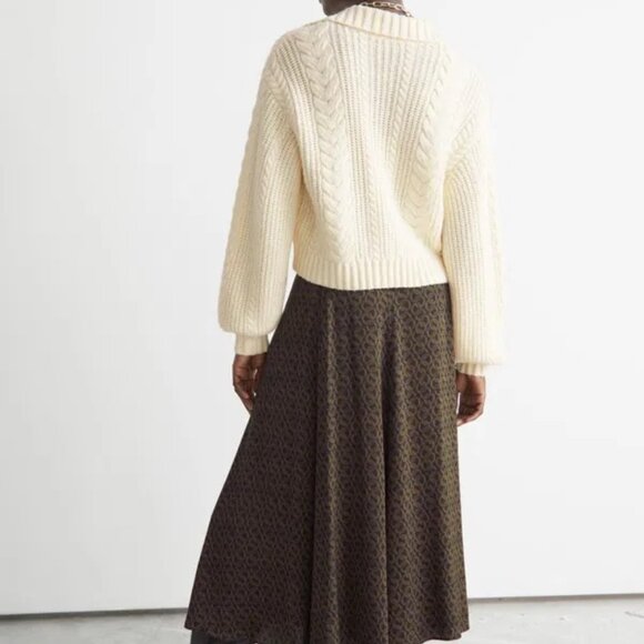 ISO & Other Stories Printed Maxi Skirt - Chain Print, Brown - Picture 2 of 4